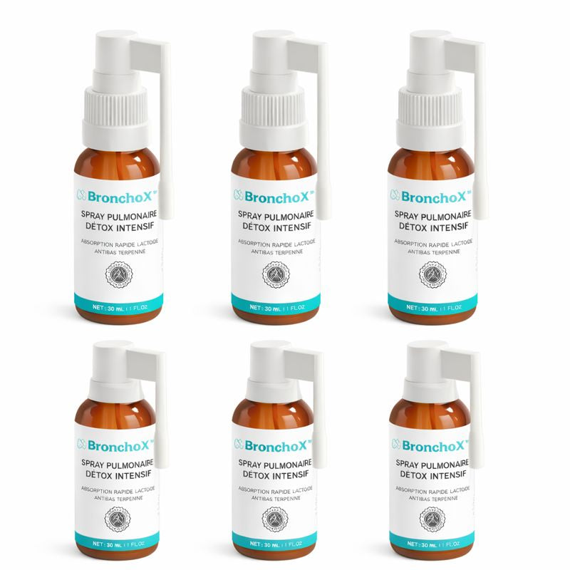 BronchoX™ Spray Pulmonaire Détox Intensif | Respirez à pleins poumons en 7 jours et éliminez les toxines étouffantes !