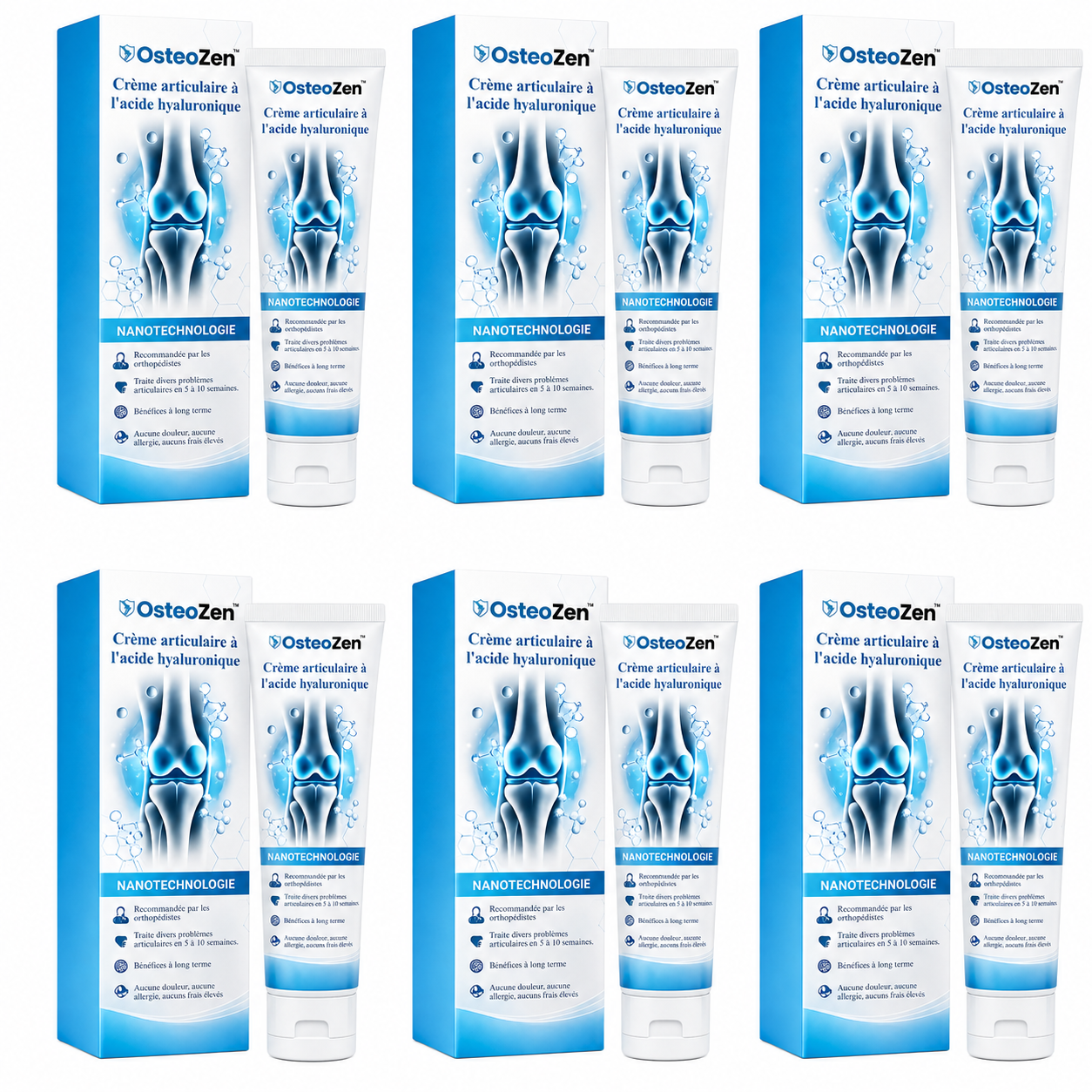 OsteoZen™ Crème articulaire à base d’acide hyaluronique | Soulage la douleur liée à l’arthrose en seulement 2 minutes !