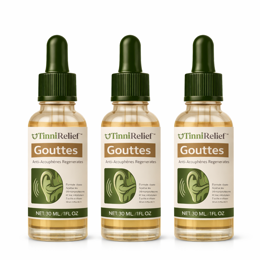 TinniRelief™ Gouttes Anti-Acouphènes Régénérantes | Apaise les acouphènes sans thérapie sonore — et commence à soutenir la réparation des cellules ciliées en seulement 4 jours !