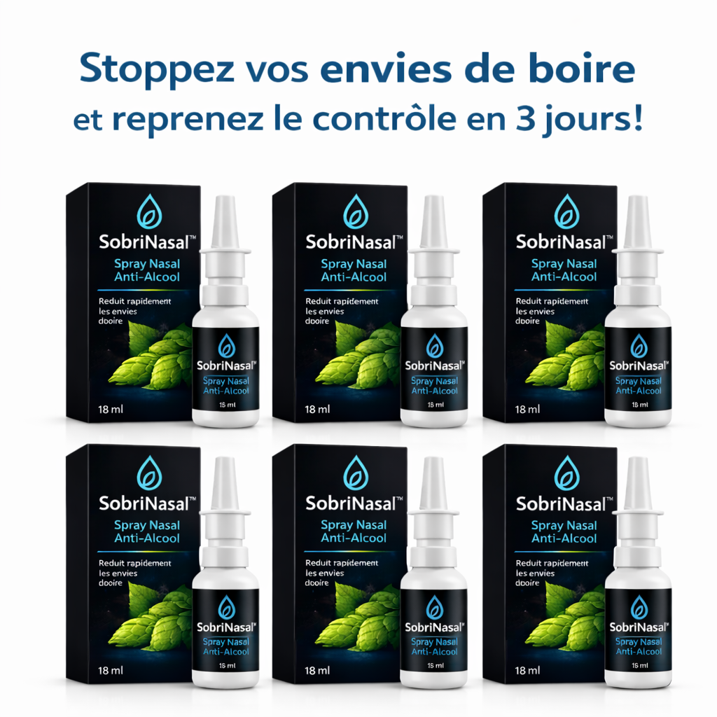 SobriNasal™ Spray Nasal Anti-Alcool | Stoppez vos envies de boire et reprenez le contrôle en 3 jours !