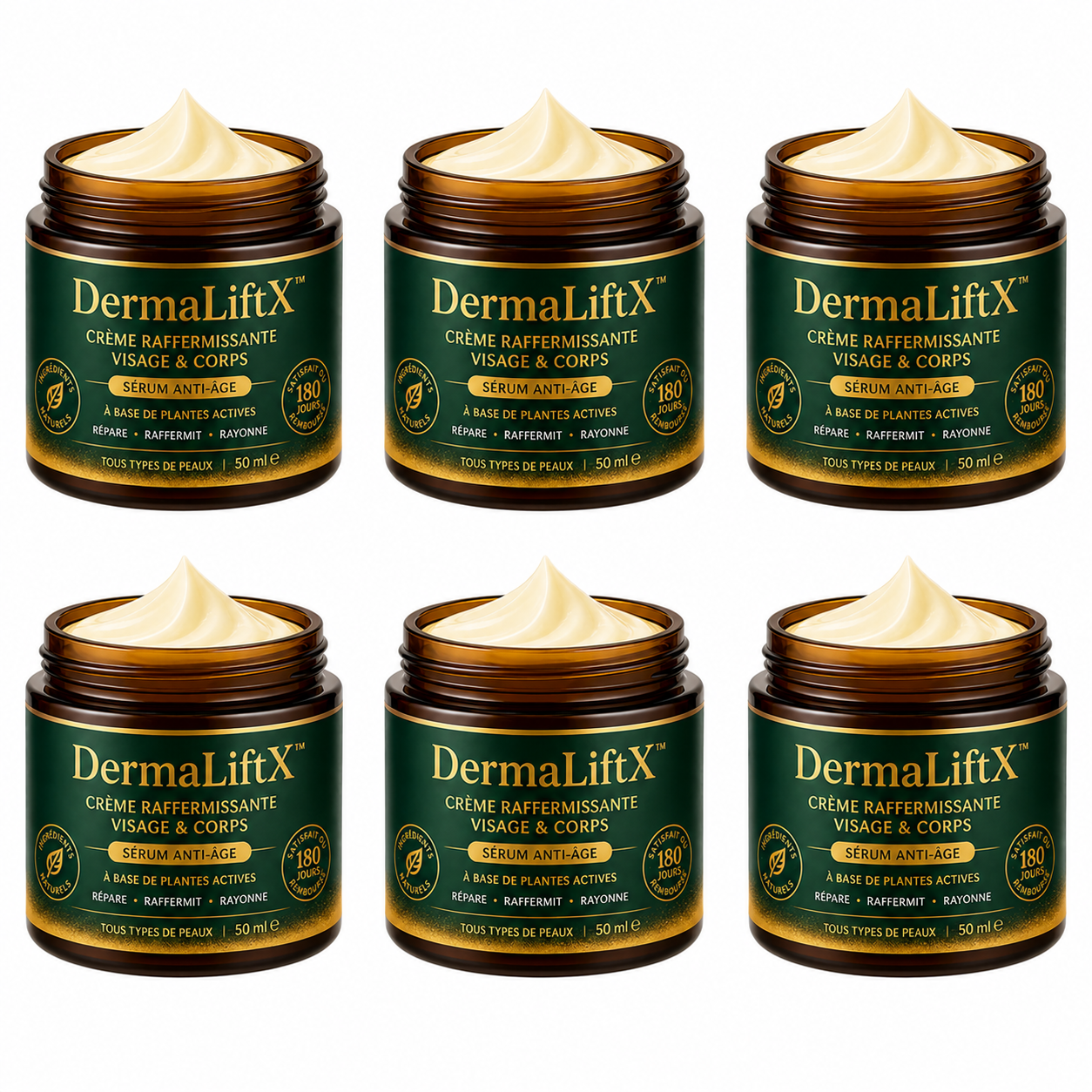 DermaLiftX™ Crème Raffermissante Visage & Corps | Lifte, hydrate et raffermit votre peau en 10 minutes chrono!