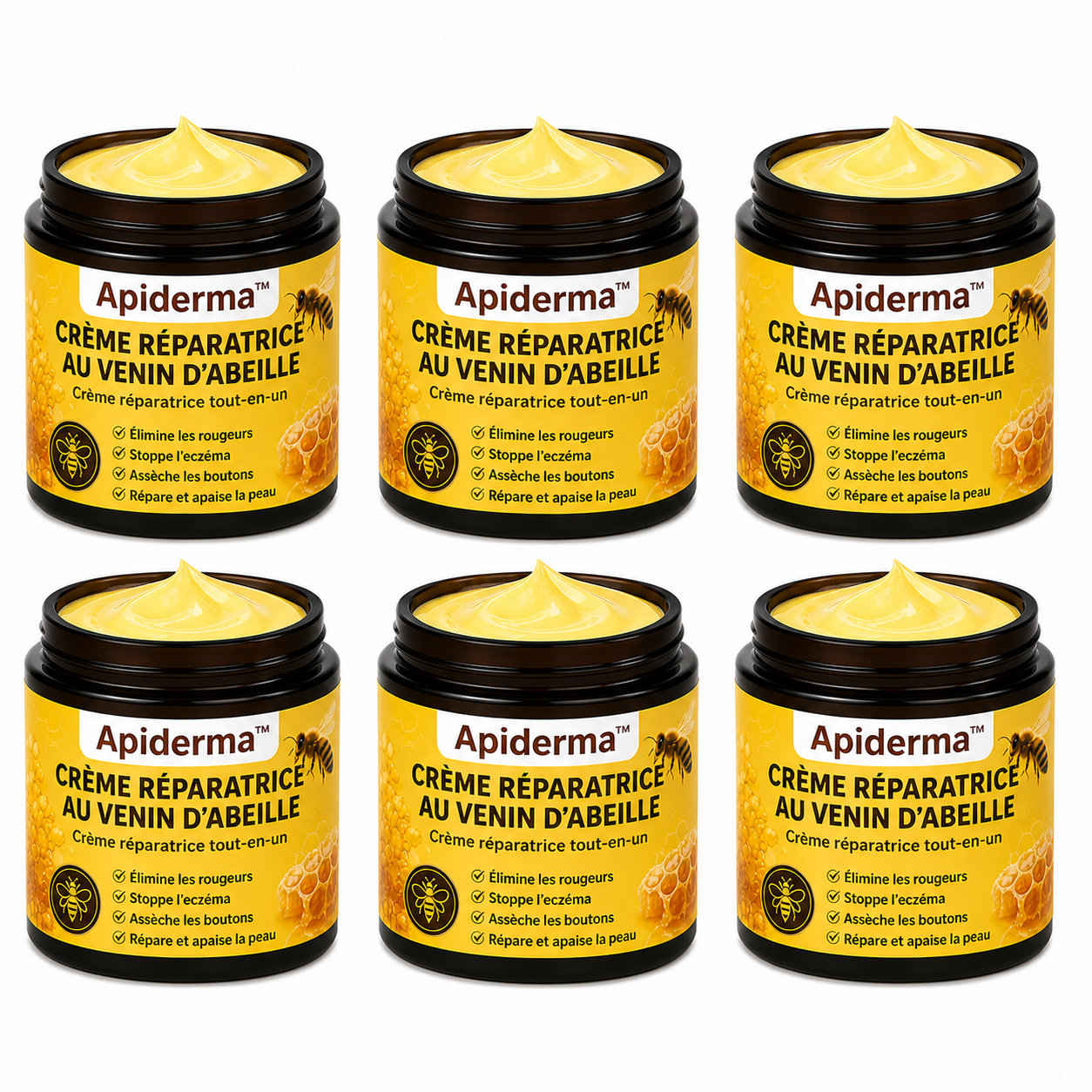 Apiderma™ Crème Réparatrice au Venin d’Abeille | Élimine eczéma, boutons et rougeurs dès la première application!