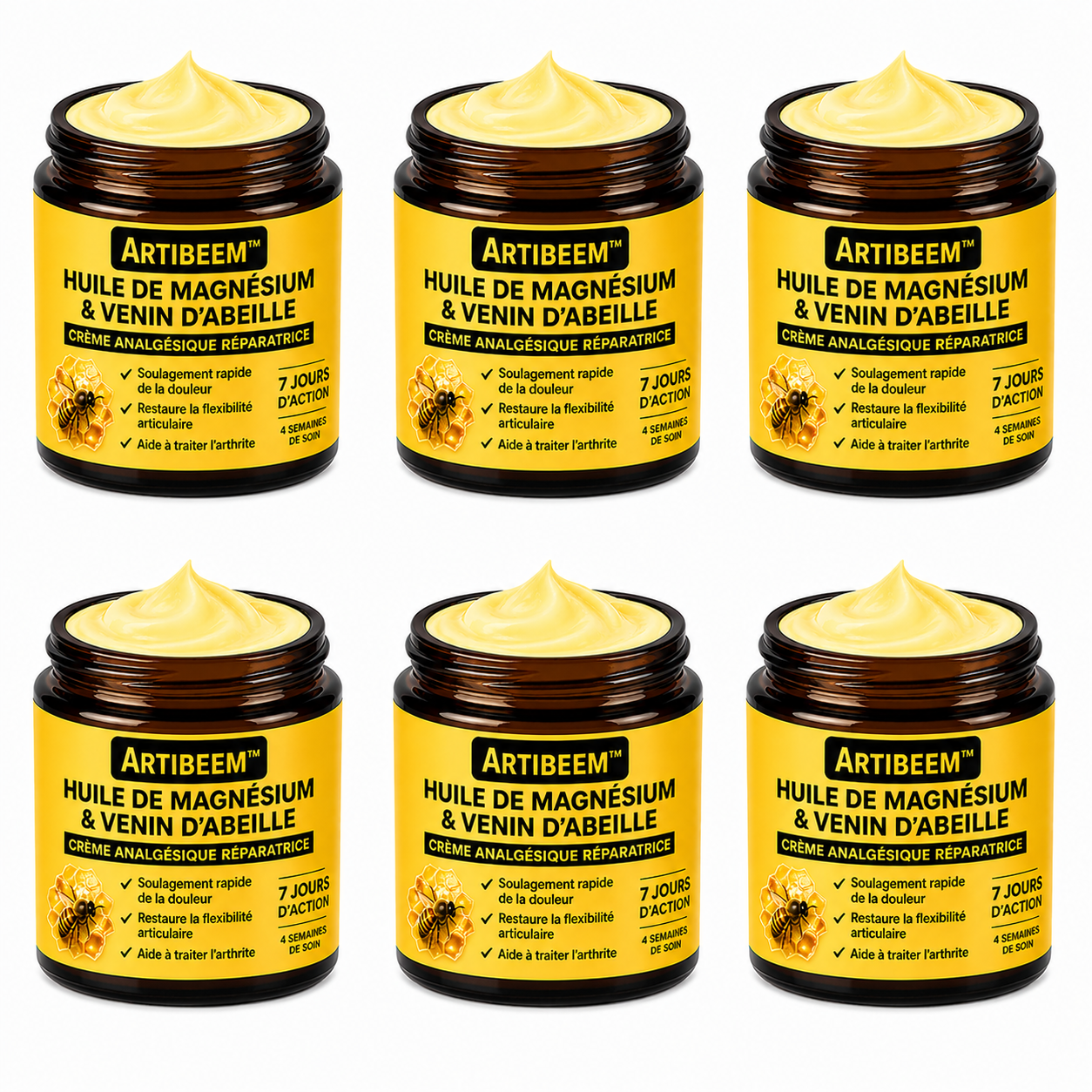 Artibeem™ Crème Anti-douleur au Magnésium et au Venin d'Abeille | Supprime vos douleurs articulaires en un instant!