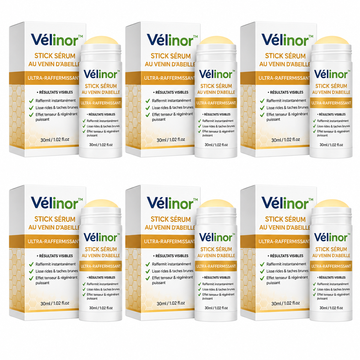 Vélinor™ Stick Sérum au Venin d’Abeille Ultra-Raffermissant | Efface les rides en 5 minutes chrono !