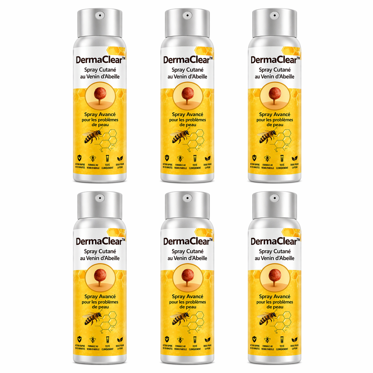 DermaClear™ Spray Cutané au Venin d’Abeille | Éliminez verrues, taches et boutons en 10 minutes !