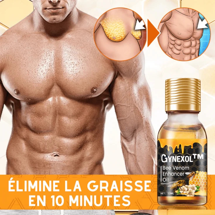 Gynexol™ Huile pour Gynécomastie au Venin d’Abeille | Élimine la graisse en 10 minutes!