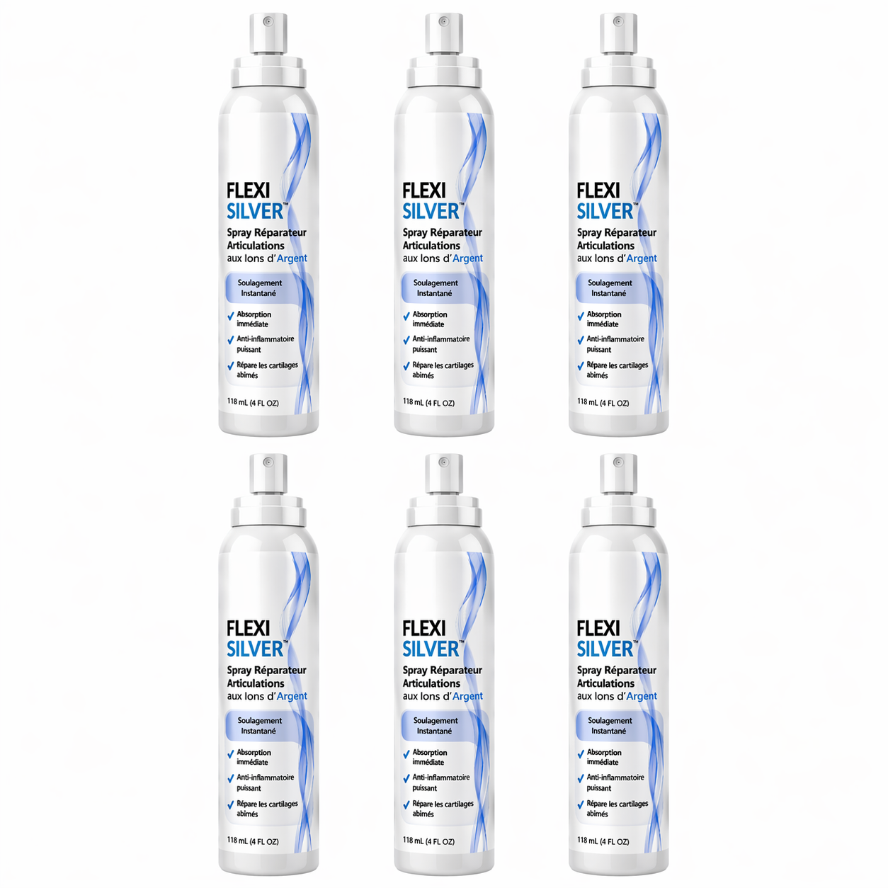 FlexiSilver™ Spray Réparateur Articulations aux Ions d’Argent | Réparez les articulations et stoppez la douleur en 3 minutes !