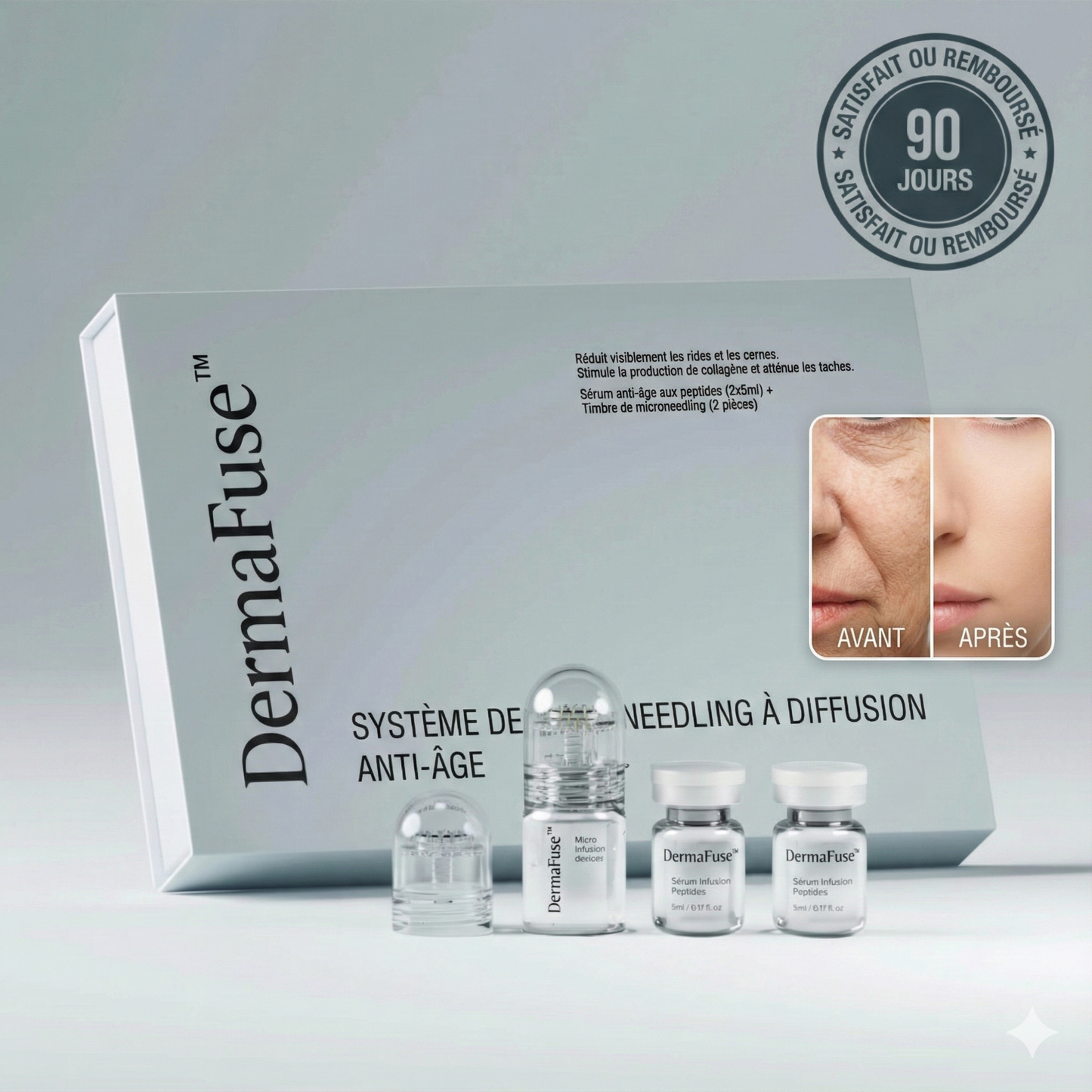 DermaFuse™ Set Microneedling Anti-Âge | Régénérez votre peau et effacez 10 ans de rides en 3 jours!