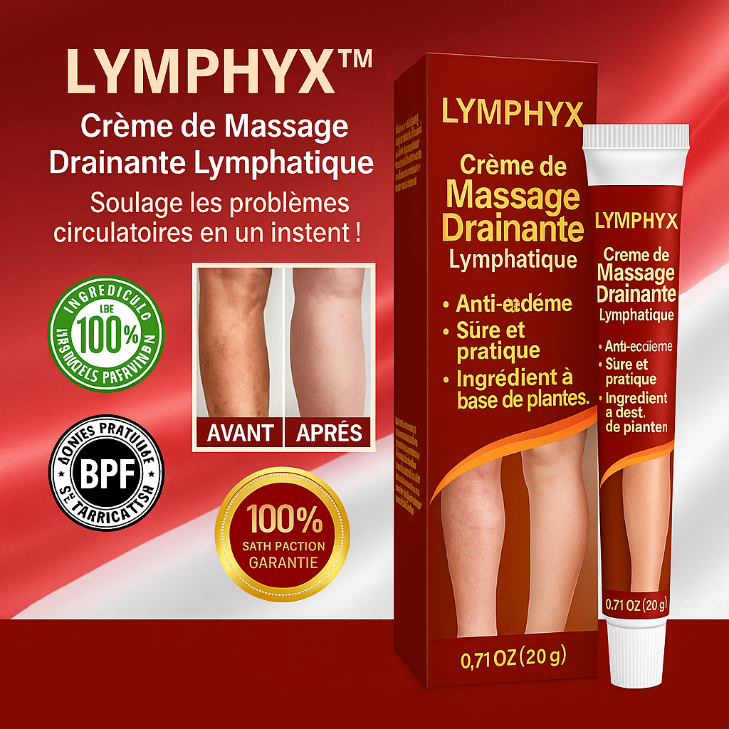 Lymphyx™ Crème de Massage Drainante Lymphatique | Soulage les problèmes circulatoires en un instant!