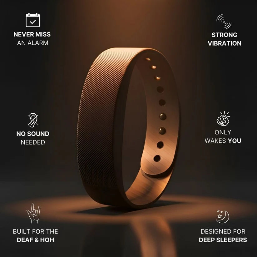 SilentWake™ Bracelet Vibrant de Sommeil | L'Alarme Discrète, Fiable pour Sourds et Malentendants!