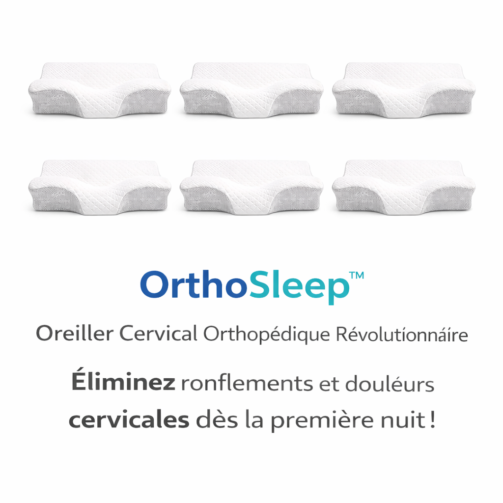 OrthoSleep™ Oreiller Cervical Orthopédique Révolutionnaire | Éliminez ronflements et douleurs cervicales dès la première nuit !