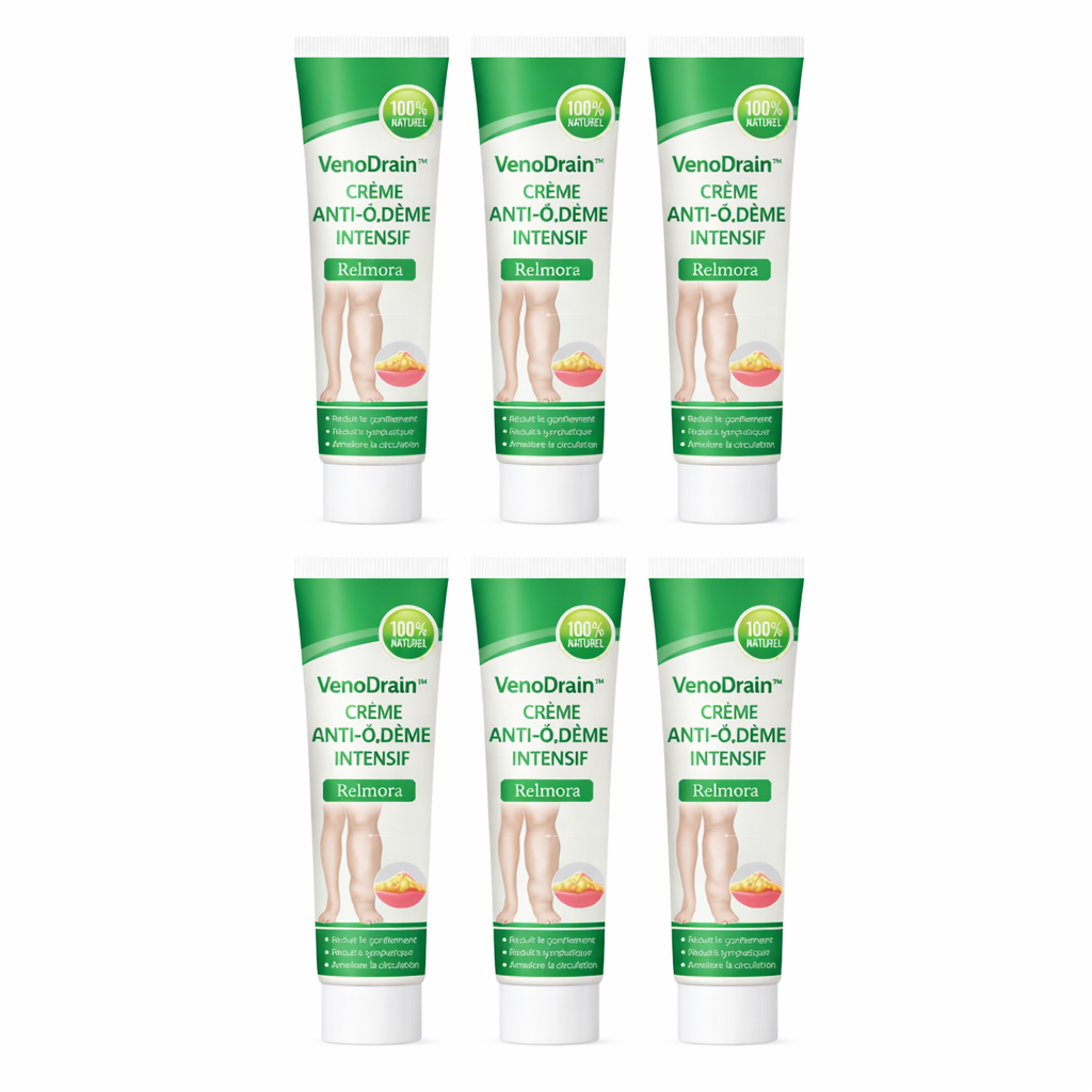 VenoDrain™ Crème Anti-Œdème Intensif | Réduisez jusqu’à 92% le gonflement en 24h et retrouvez des jambes légères immédiatement !