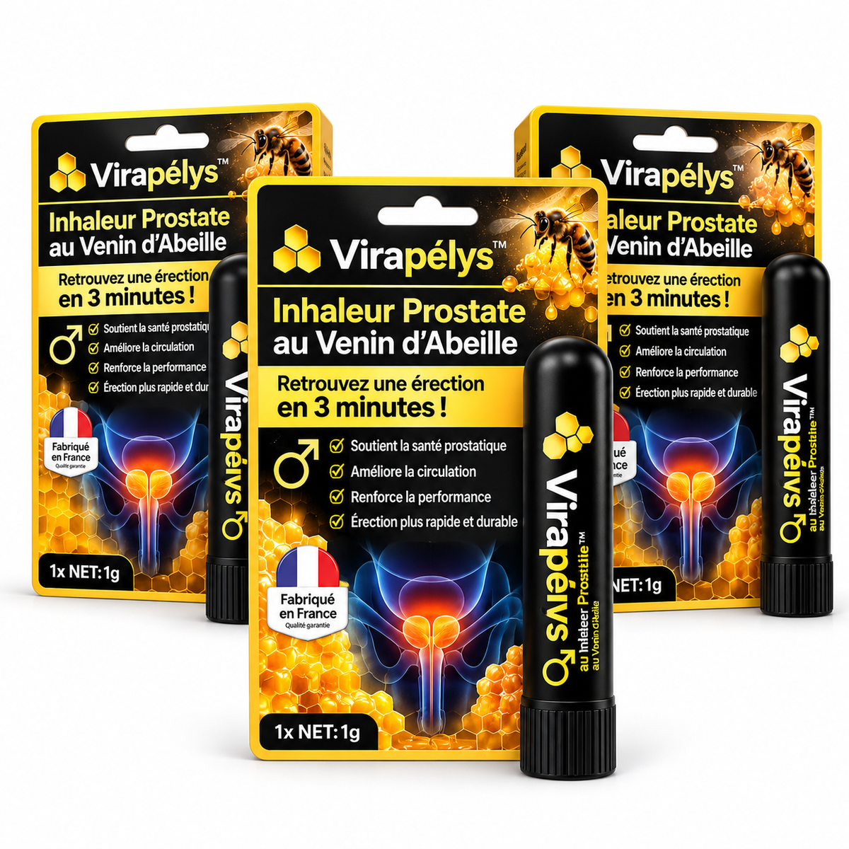 Virapélys™ Inhaleur Prostate au Venin d'Abeille | Retrouvez une érection en 3 minutes!