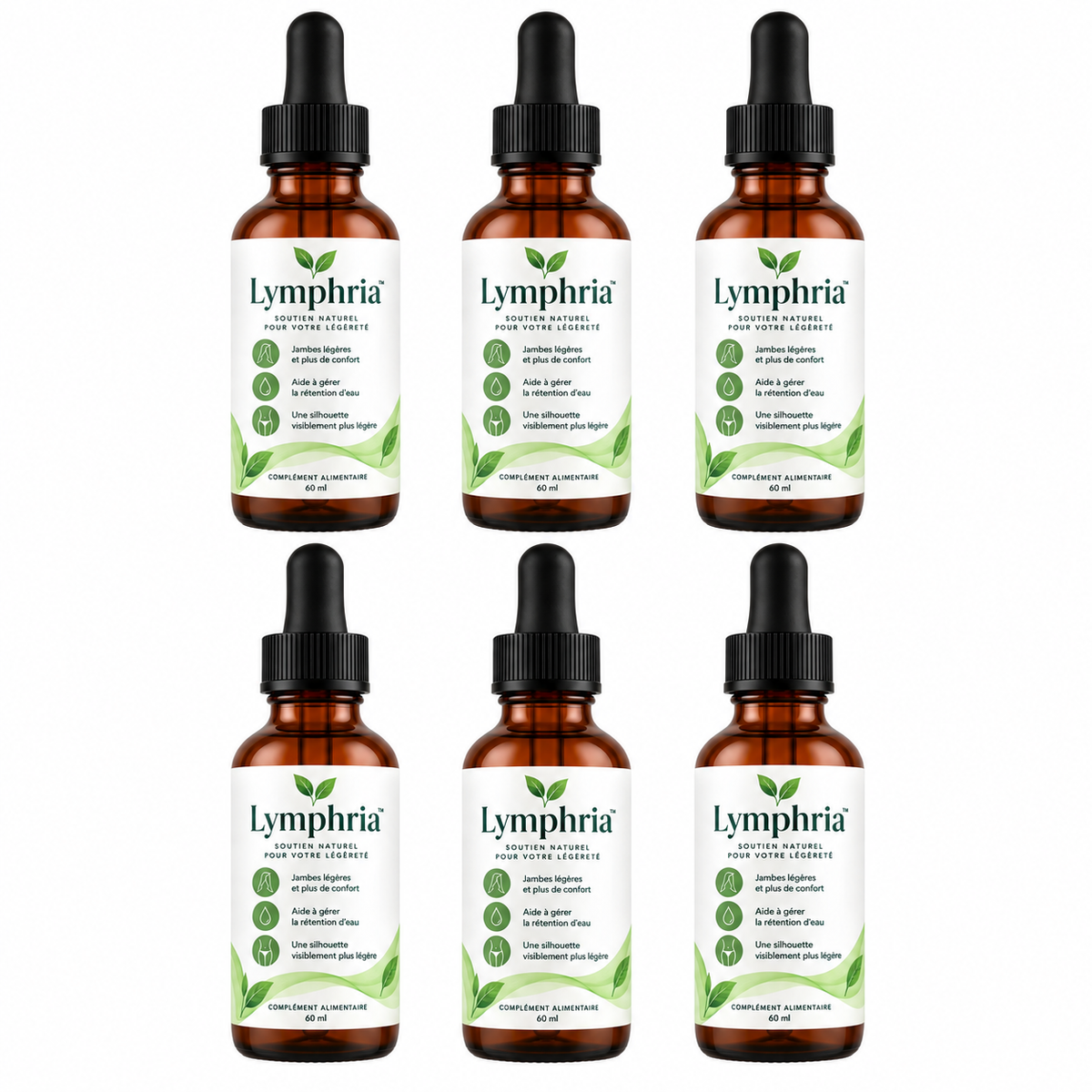 Lymphria™ Gouttes Drainage Lymphatique | Éliminez gonflements et rétention d’eau en 16 jours !