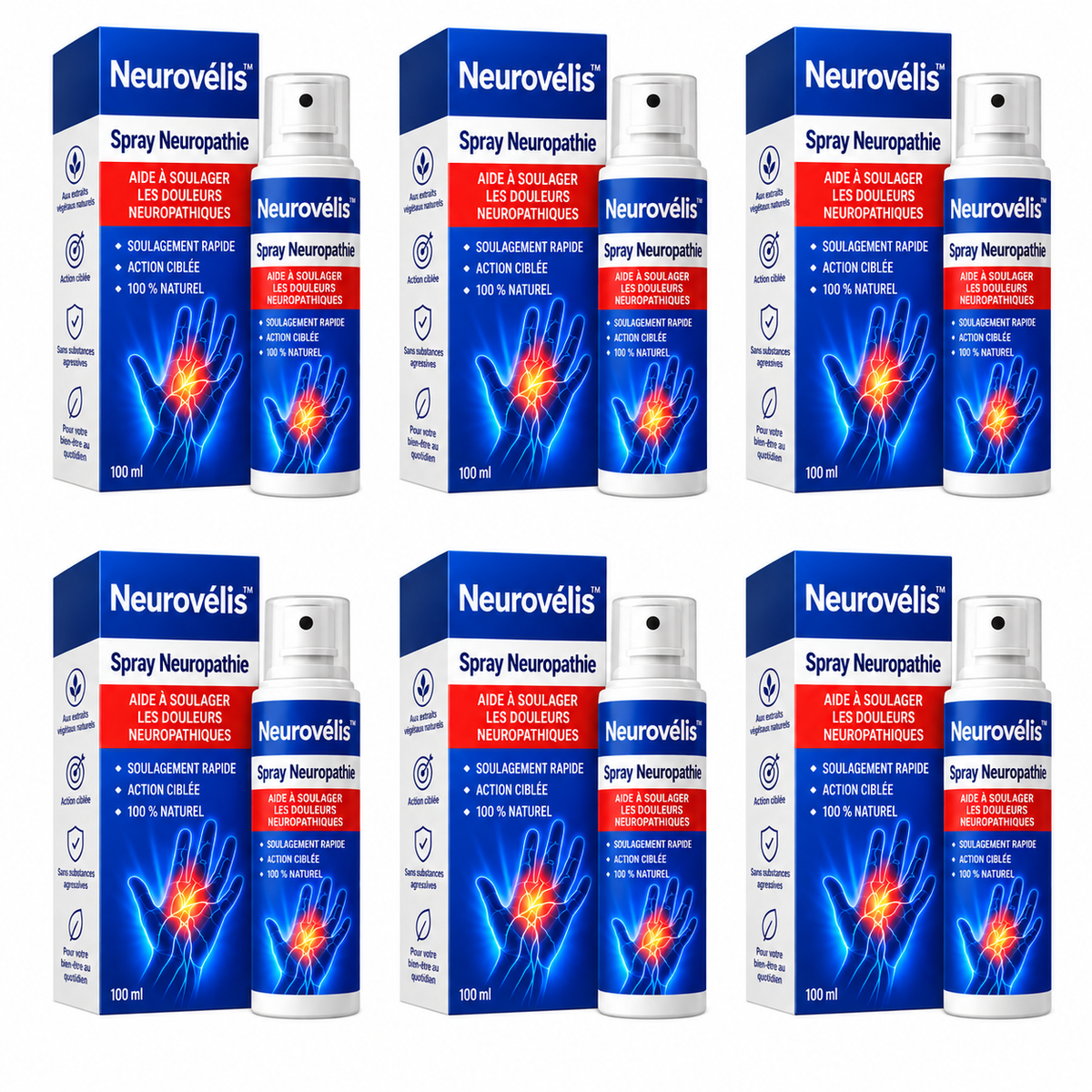 Neurovélis™ Spray Neuropathie | Stoppez picotements et engourdissements dès la première application !