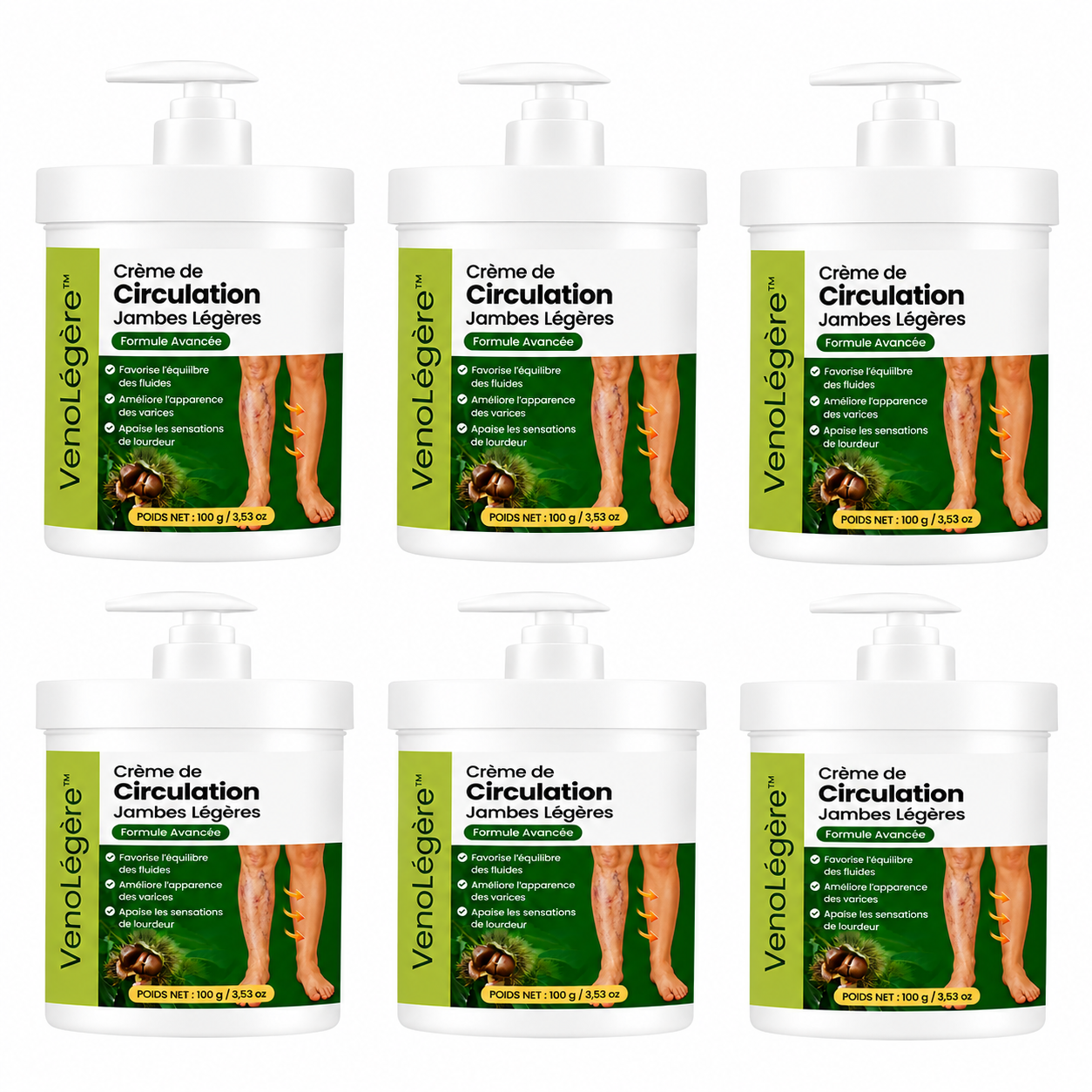 VenoLégère™ Crème Circulation Jambes | Dégonflez vos jambes lourdes et retrouvez une sensation de légèreté en 48 heures !