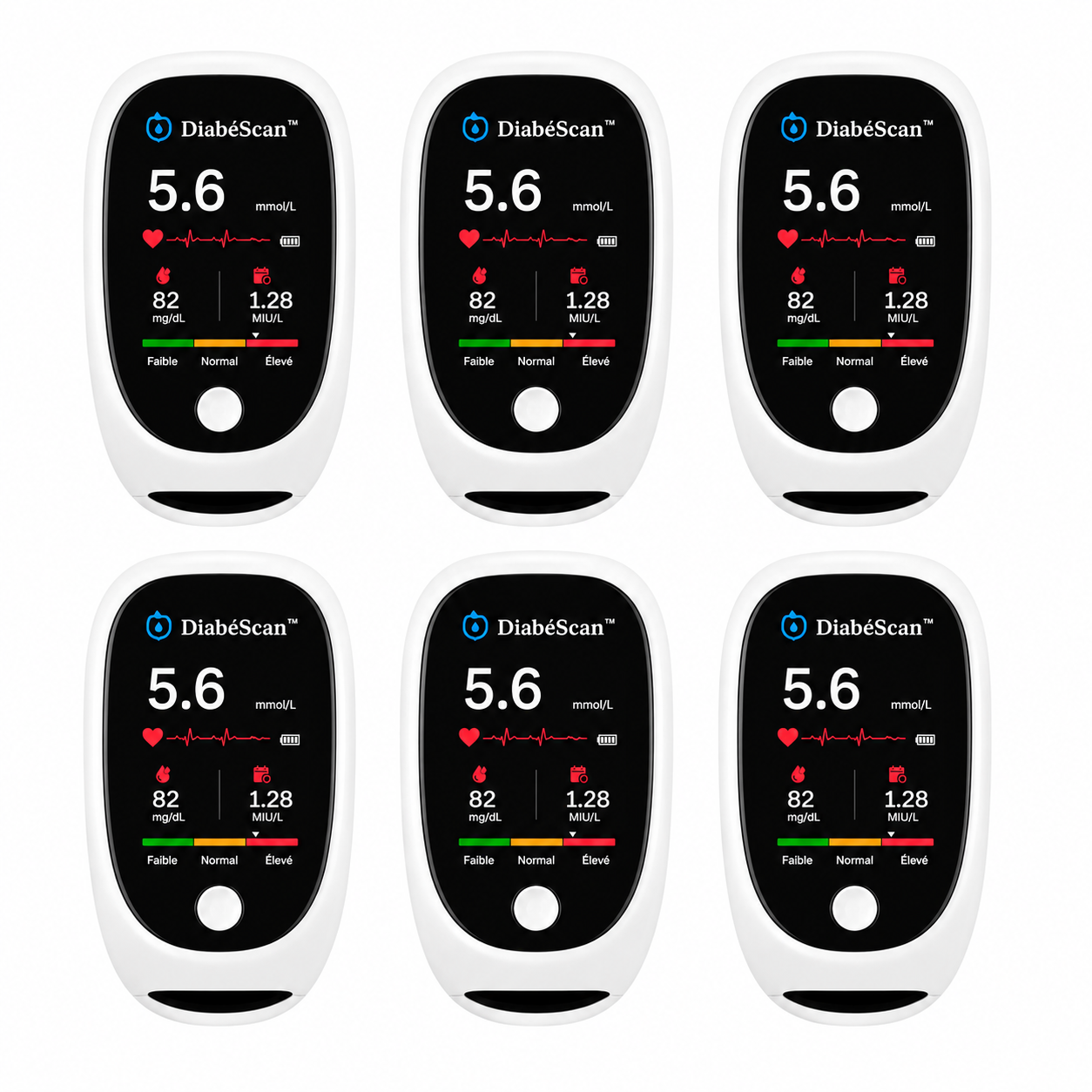 DiabéScan™ Capteur Glycémie Sans Piqûre | Contrôlez votre glycémie en 5 secondes, sans piqûres, sans douleur !