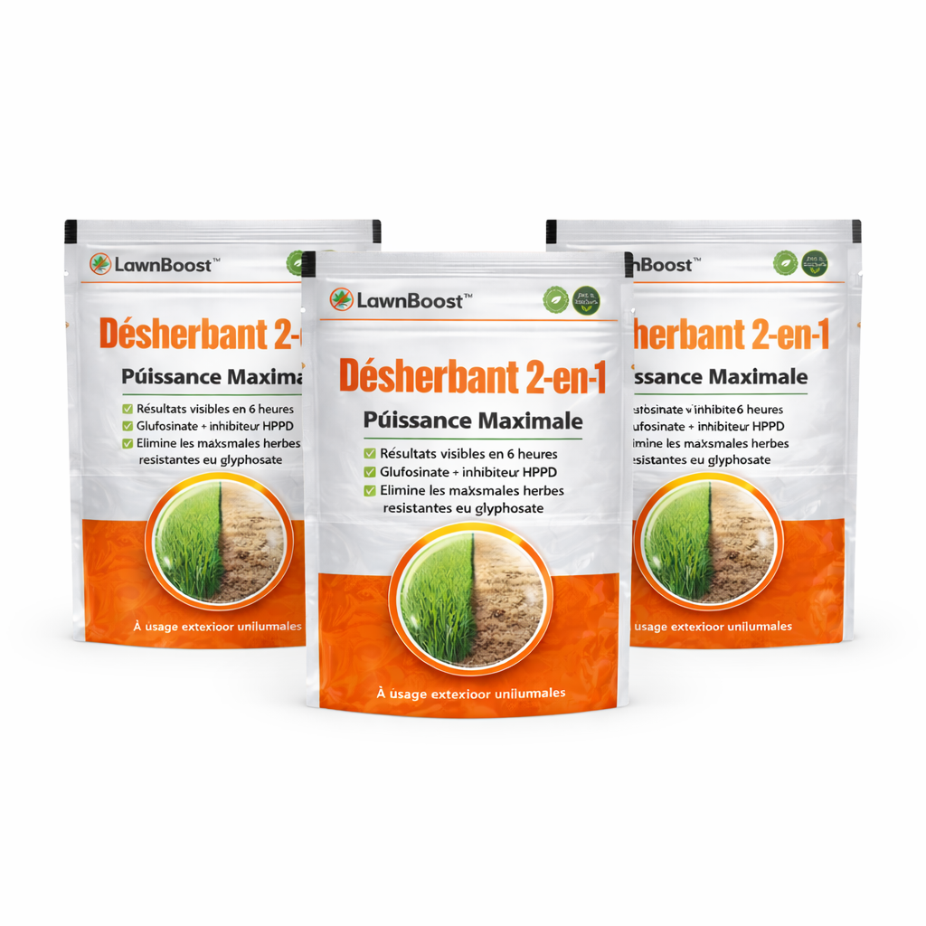 LawnBoost™ Désherbant 2-en-1 | Élimine les mauvaises herbes et rend votre pelouse dense et verte en 6 heures !