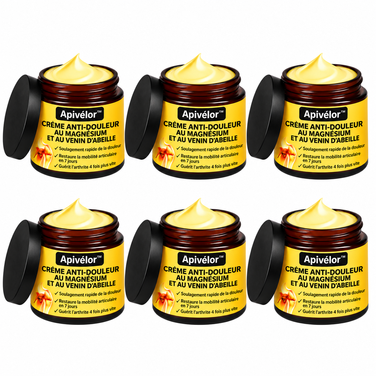 Apivélor™ Crème Anti-Douleur au Venin d’Abeille | Supprimez vos douleurs articulaires en quelques minutes !