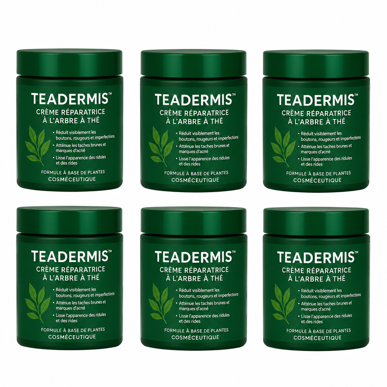 TeaDermis™ Crème Réparatrice à l’Arbre à Thé | Éradique boutons, taches et rides en 7 jours – même sur peaux abîmées!