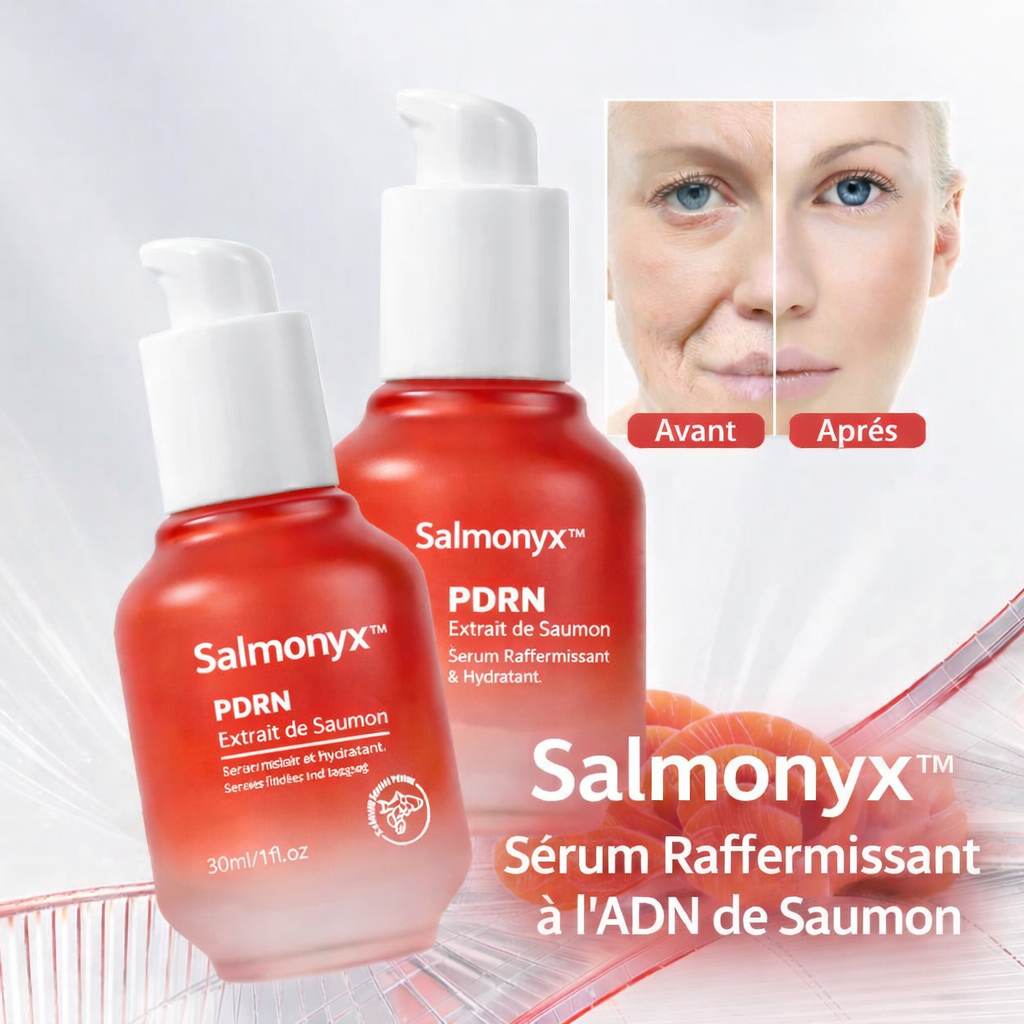 Salmonyx™ Sérum Raffermissant à l'ADN de Saumon | Retendez la peau, comblez les rides et rajeunissez visiblement en quelques minutes !