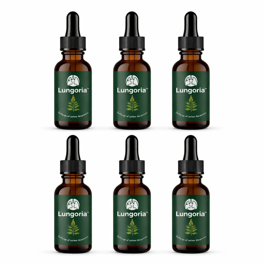 Lungoria™ Gouttes de nettoyage des poumons | Nettoyez 95 % de vos voies respiratoires en seulement 48 heures !