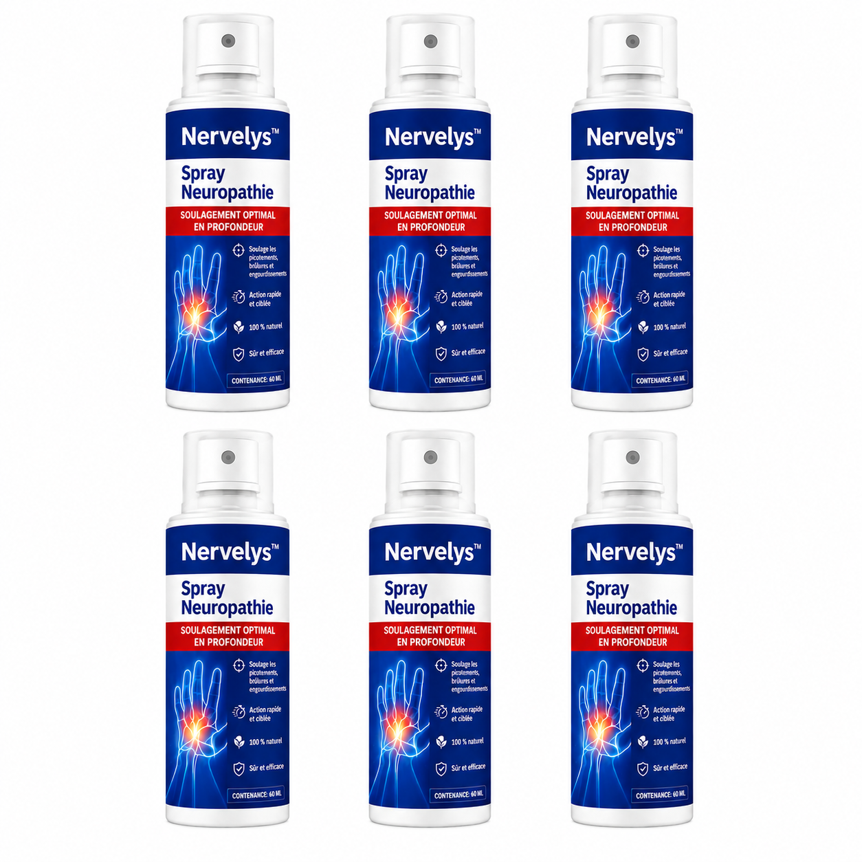 Nervelys™ Spray Neuropathie | Stoppez picotements et engourdissements dès la première application !