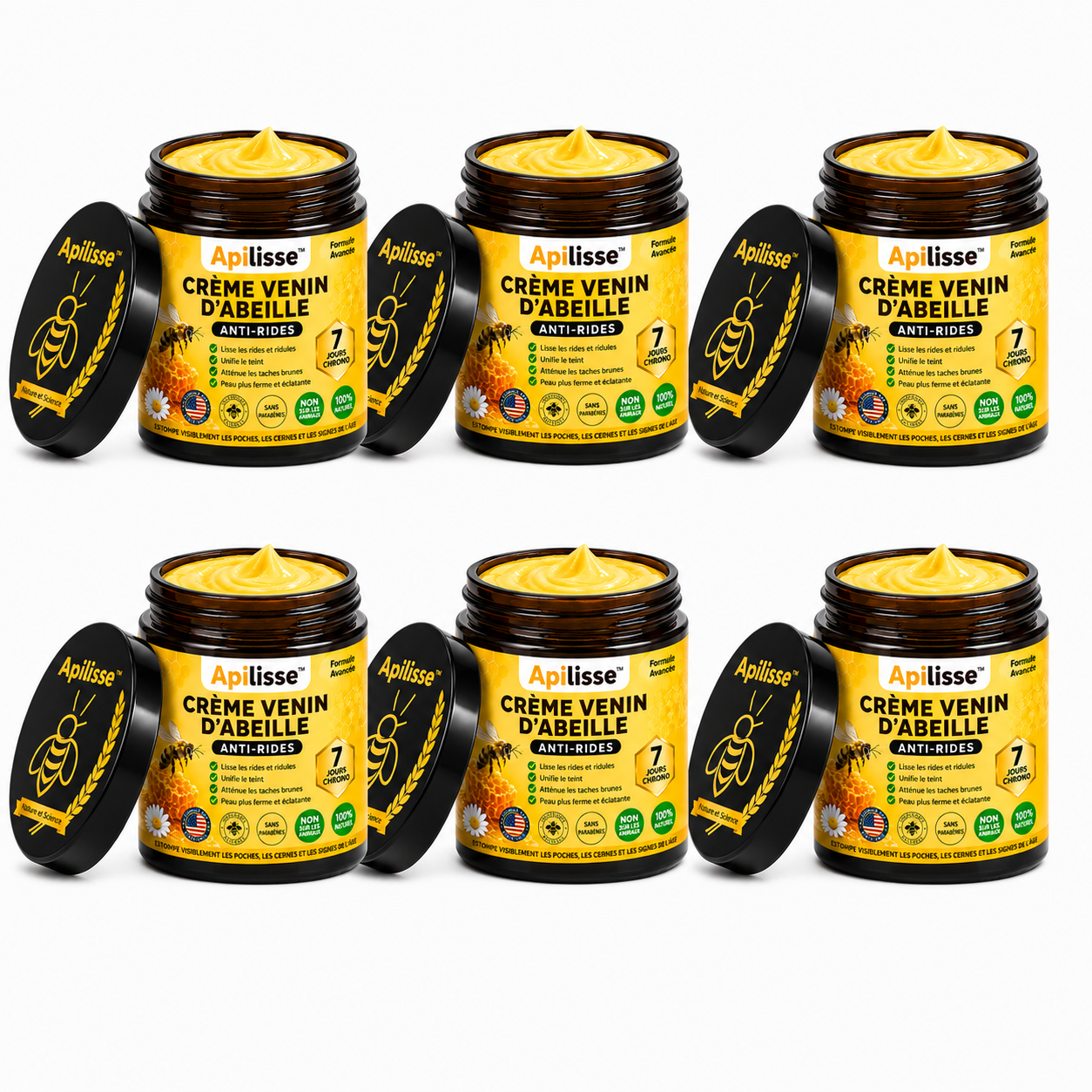 Apilisse™ Crème Venin d’Abeille Anti-Rides | Lifte votre peau et efface les taches en 7 jours chrono!