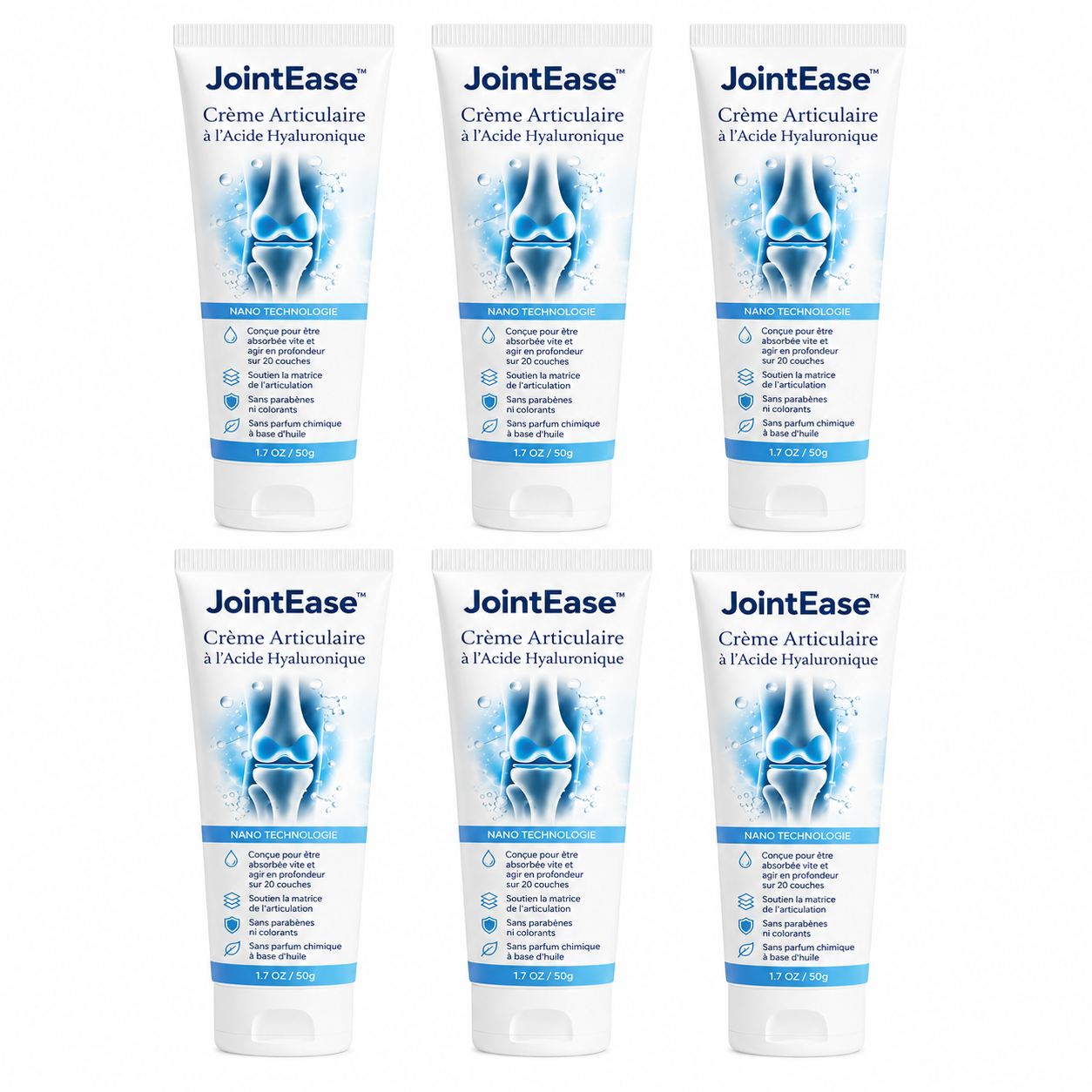 JointEase™ Crème Articulaire à l’Acide Hyaluronique | Soulagez vos douleurs en 60 secondes !