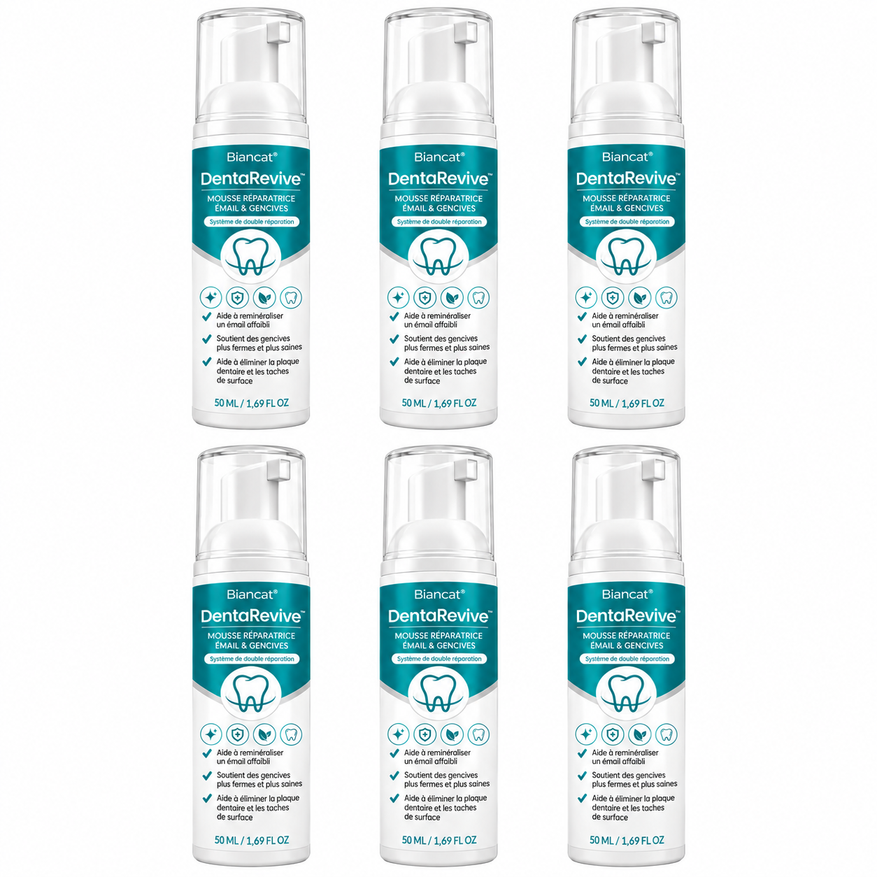 DentaRevive™ Mousse Réparatrice Émail & Gencives | Renforcez vos dents sensibles et apaisez vos gencives dès les premiers brossages !