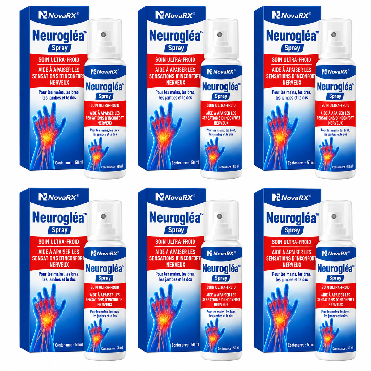 Neurogléa™ Spray Anti-Neuropathie Ultra-Froid | Stoppe les douleurs nerveuses en moins de 2 minutes!