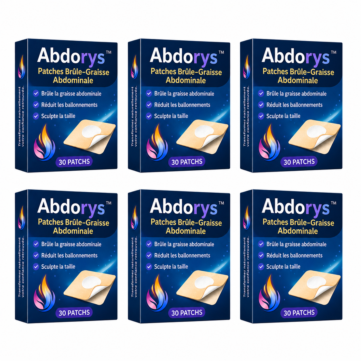 Abdorys™ Patchs Brûle-Graisse Abdominale | Perdez jusqu’à 3,2 kg en seulement 5 jours !