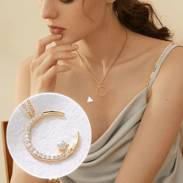 Celestia™ Collier Lune & Étoile à thérapie magnétique | Élimine la graisse et détoxifie en un instant!