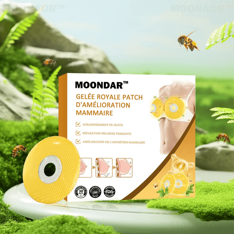 Moondar™ Patchs Push-Up Naturel à la Gelée Royale | Des Seins Plus Fermes et Plus Volumineux, Sans Effort!