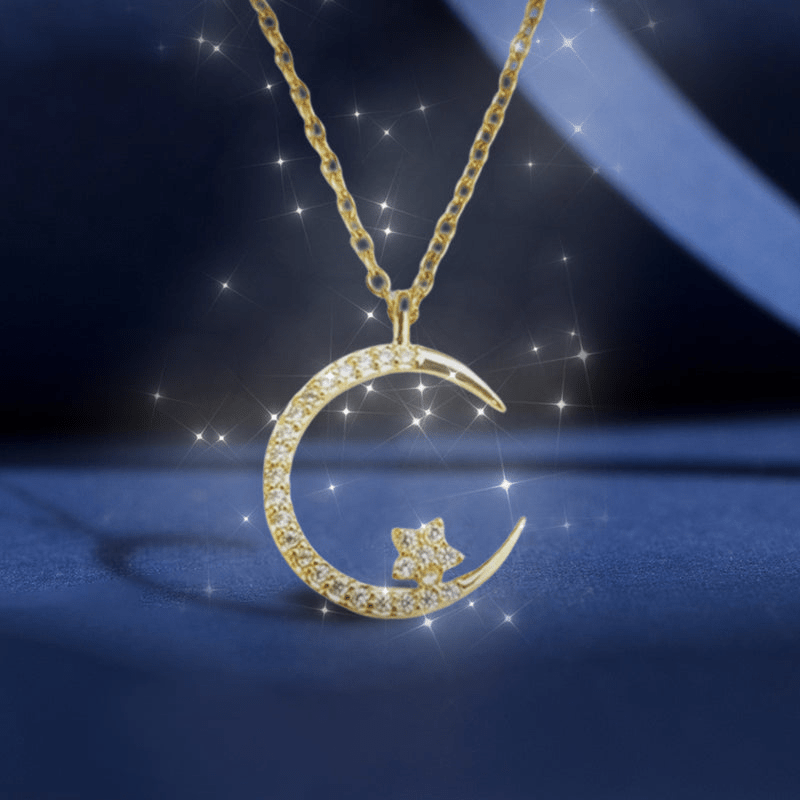 Celestia™ Collier Lune & Étoile à thérapie magnétique | Élimine la graisse et détoxifie en un instant!