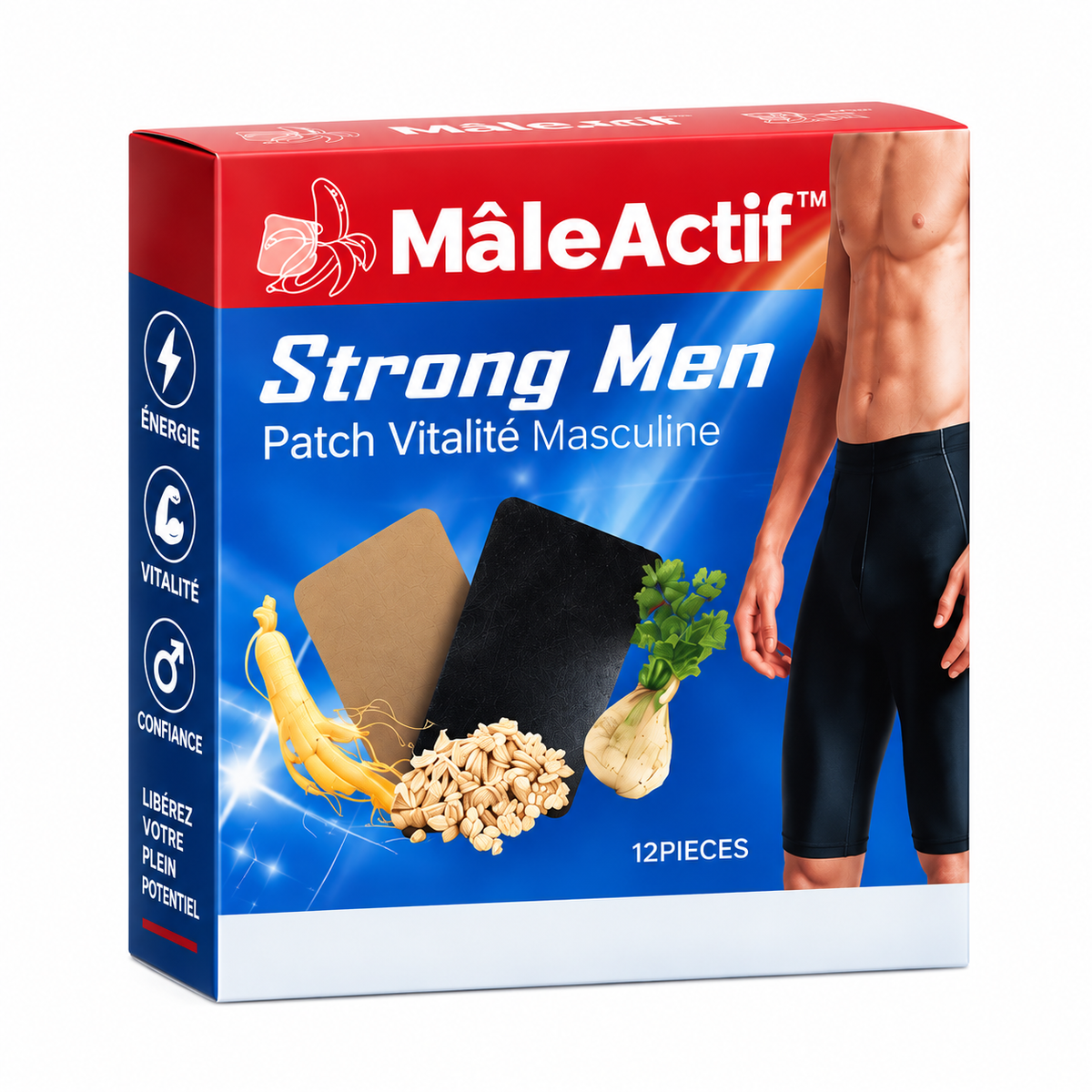 MâleActif™ Patch Vitalité Masculine | Érections durables en seulement 3 jours ! 3x plus épaisses et plus longues !