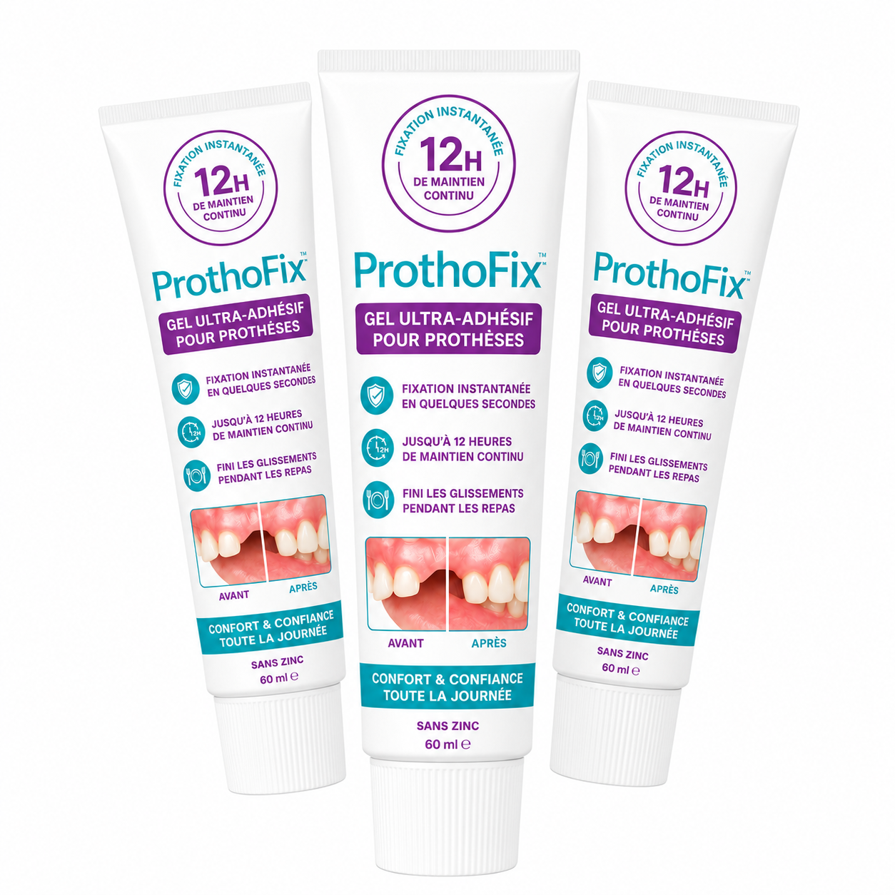 ProthoFix™ Gel Ultra-Adhésif pour Prothèses | Fixation Instantanée & Confort Absolu Toute la Journée!