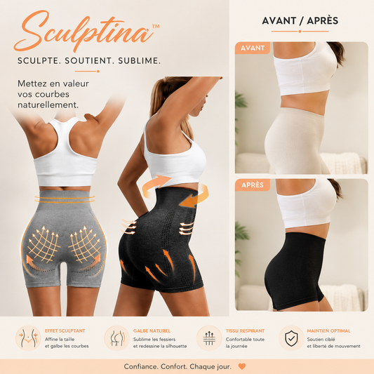 Sculptina™ Short Gainant Tourmaline & Titane | Sculpte la silhouette, affine la taille et booste la circulation en 10 minutes!