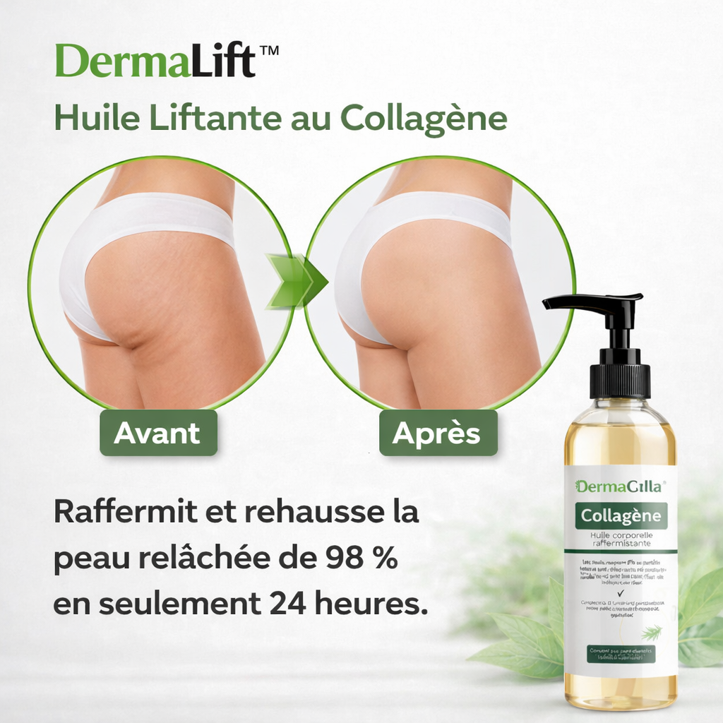 DermaLift™ Huile Liftante au Collagène | Raffermit et lifte la peau relâchée jusqu’à 98 % en 24 heures !
