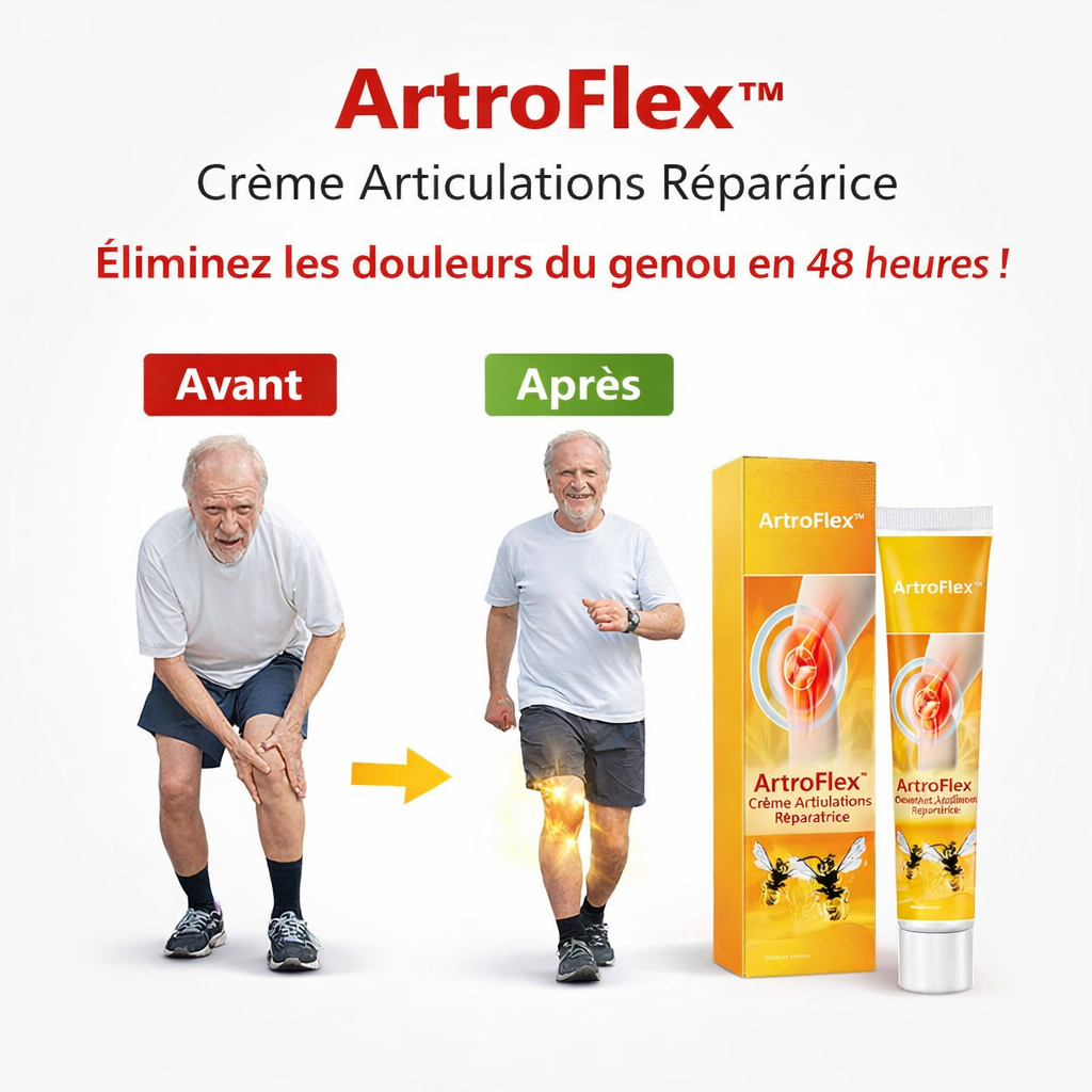 ArtroFlex™ Crème Articulations Réparatrice | Éliminez les douleurs du genou en 48 heures !