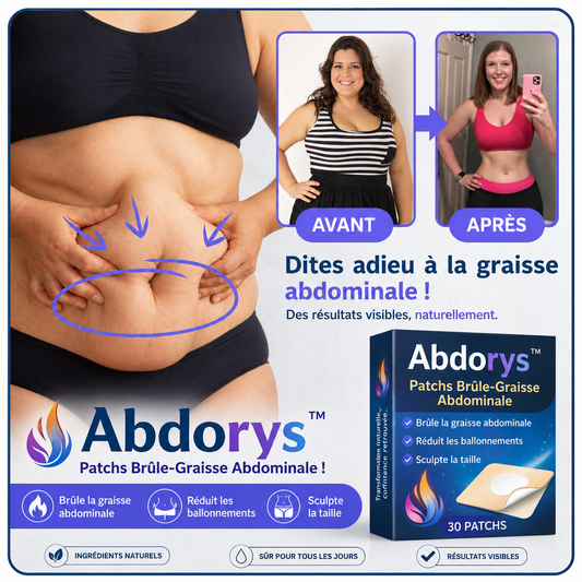Abdorys™ Patchs Brûle-Graisse Abdominale | Perdez jusqu’à 3,2 kg en seulement 5 jours !