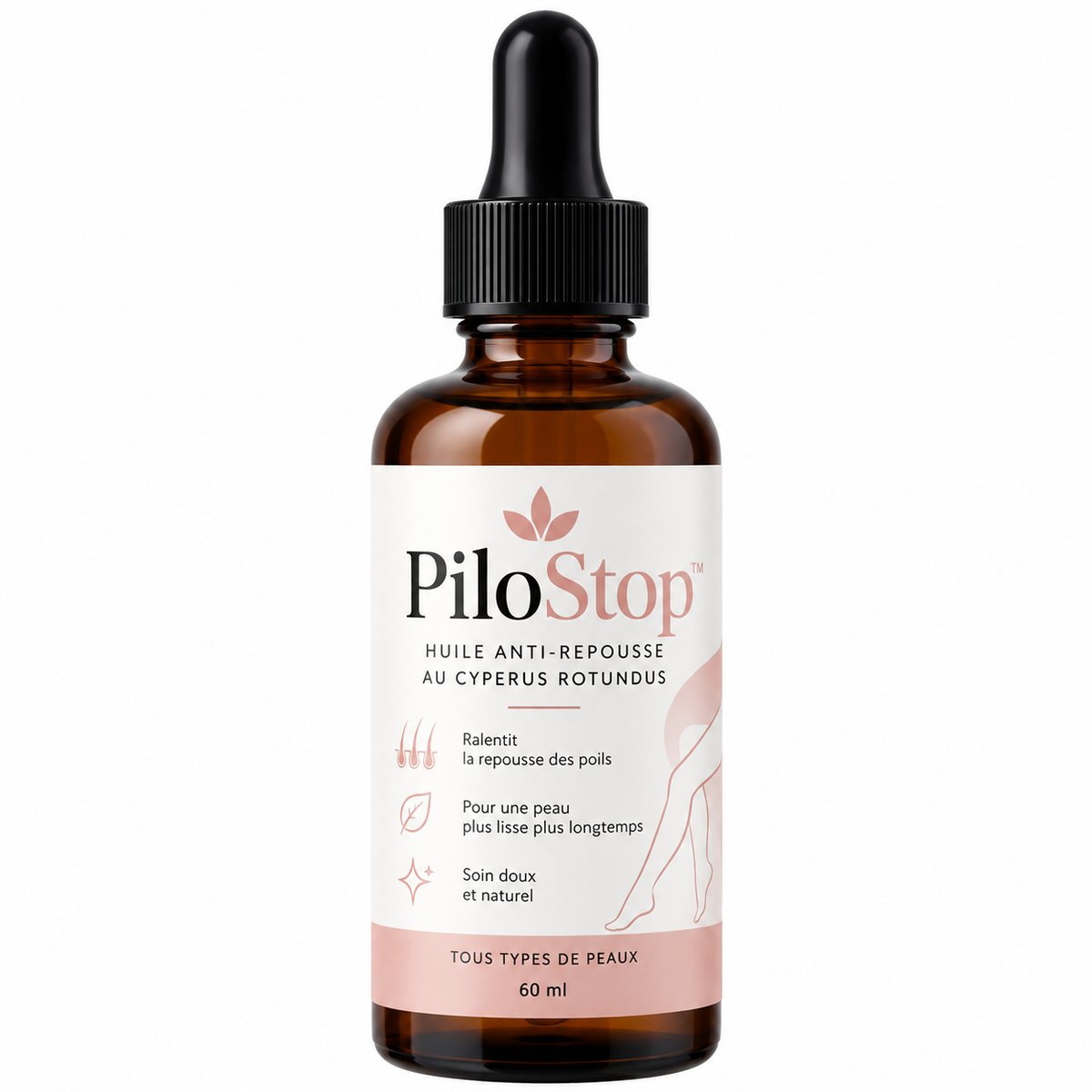 PiloStop™ Huile Anti-Repousse au Cyperus Rotundus | Ralentissez la repousse à la racine et gardez une peau lisse sans rasoir !