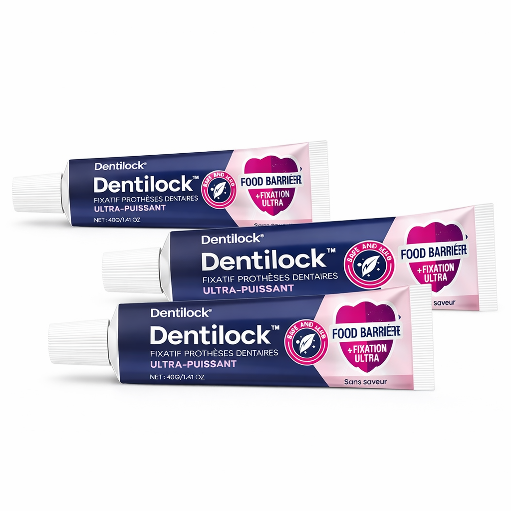Dentilock™ Fixatif Prothèses Dentaires Ultra-Puissant | Dents parfaitement fixées et zéro gêne en 3 minutes !