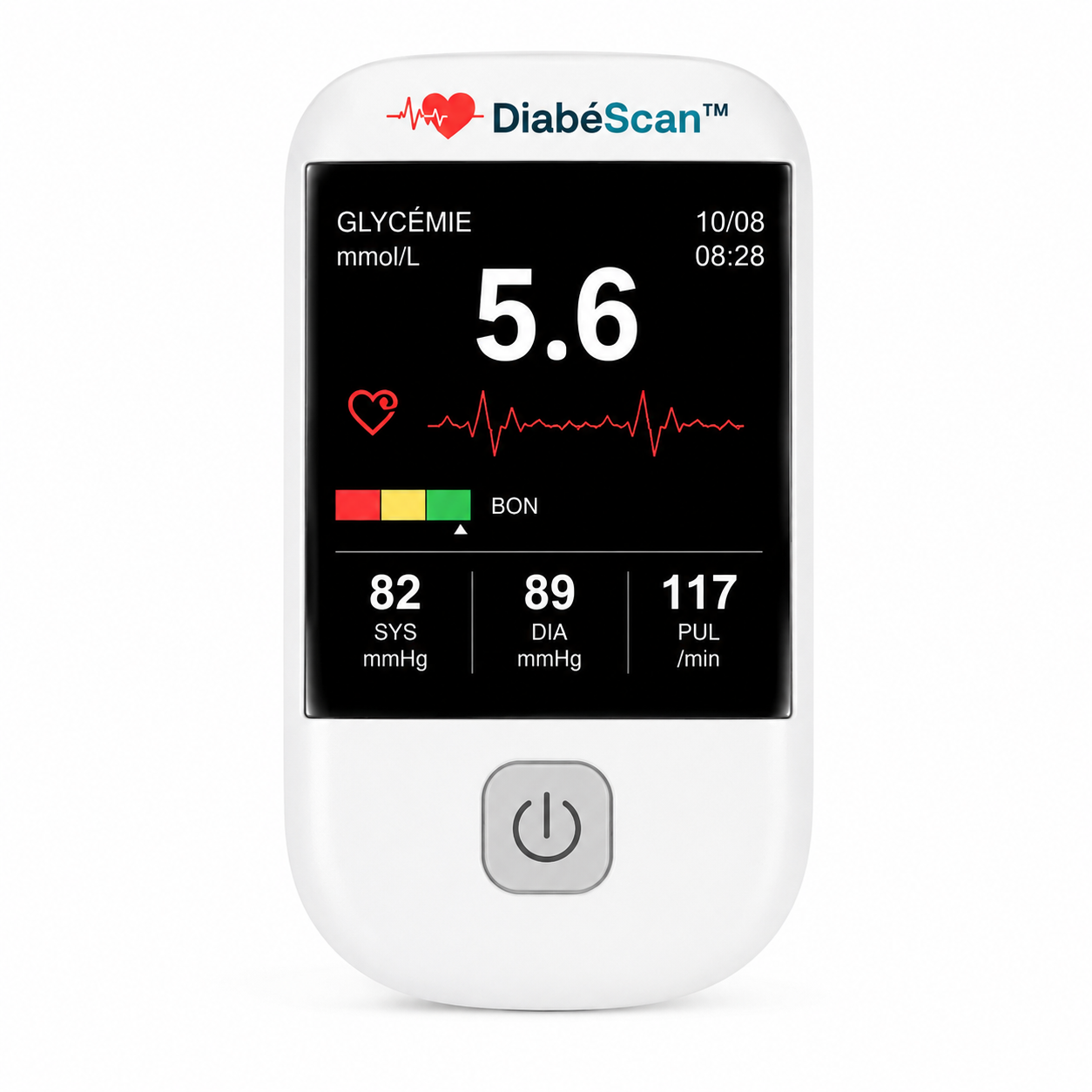DiabéScan™ Lecteur Glycémie Sans Piqûre | Obtenez une mesure glycémique fiable en 5 secondes sans piqûre !