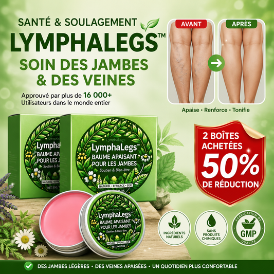 LymphaLegs™ Baume Drainage Lymphatique | Dégonflez vos jambes lourdes et retrouvez une sensation de légèreté dès les premières applications !