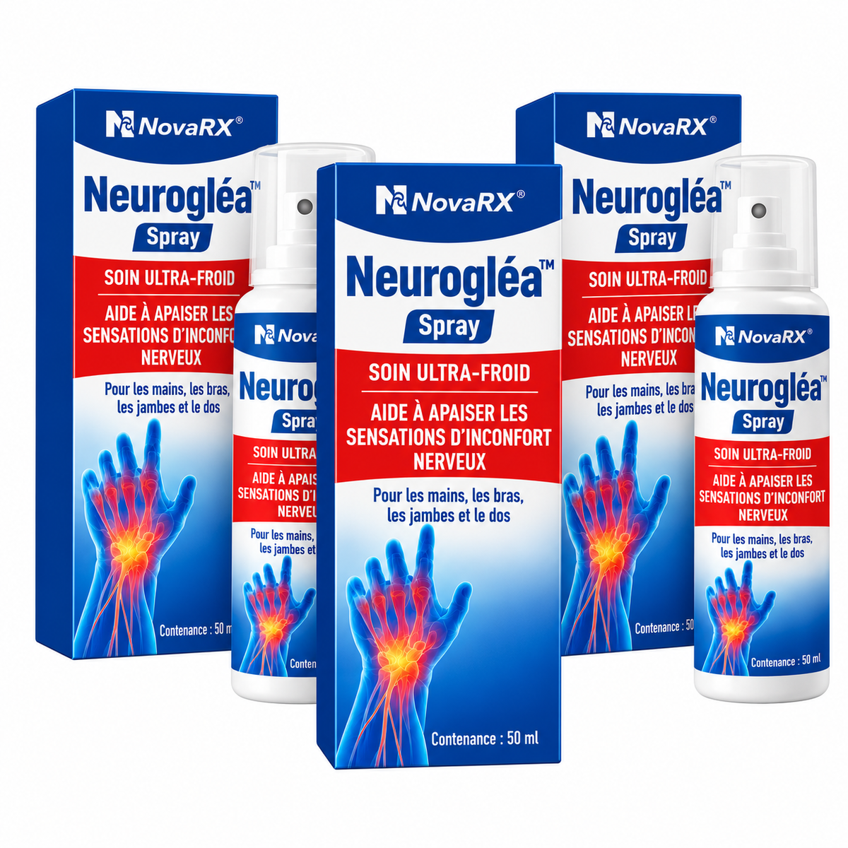 Neurogléa™ Spray Anti-Neuropathie Ultra-Froid | Stoppe les douleurs nerveuses en moins de 2 minutes!