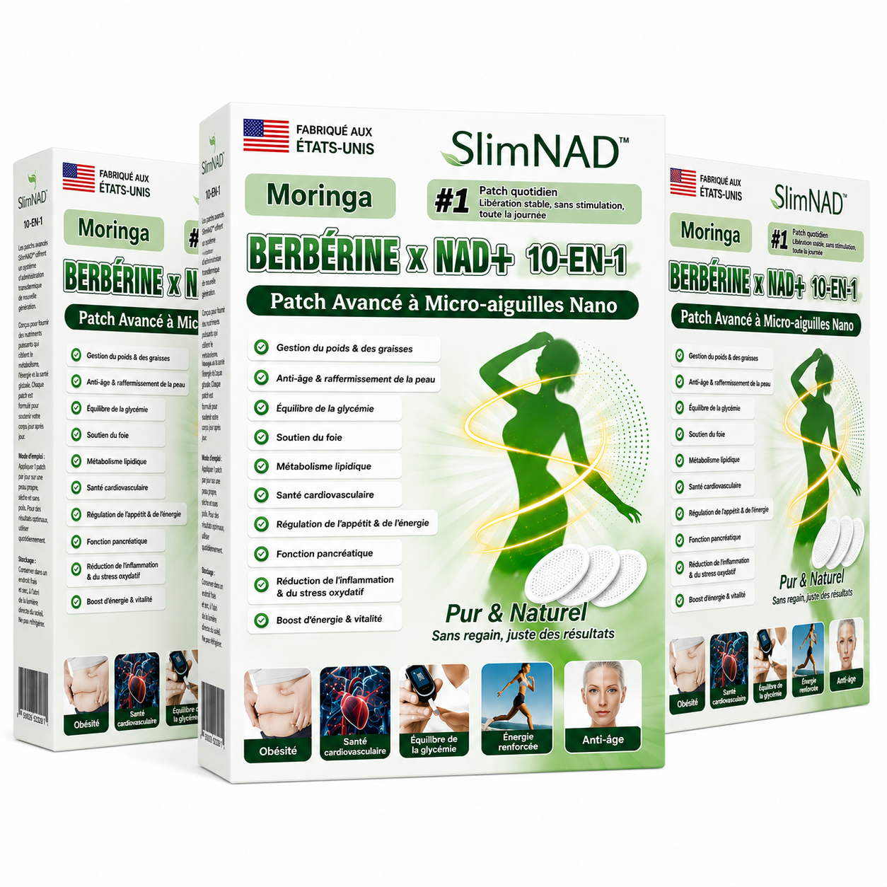 SlimNAD™ Patch Minceur Micro-Aiguilles | Brûle les graisses et équilibre le sucre en 10 minutes!
