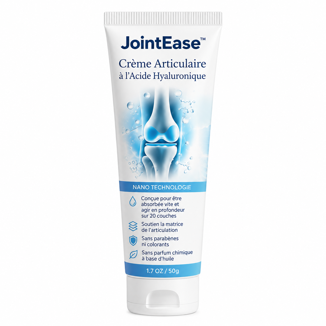 JointEase™ Crème Articulaire à l’Acide Hyaluronique | Soulagez vos douleurs en 60 secondes !