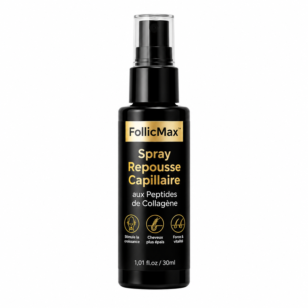 FollicMax™ Spray Repousse Capillaire aux Peptides de Collagène | Relancez la pousse des cheveux et épaississez votre chevelure en 3 minutes!