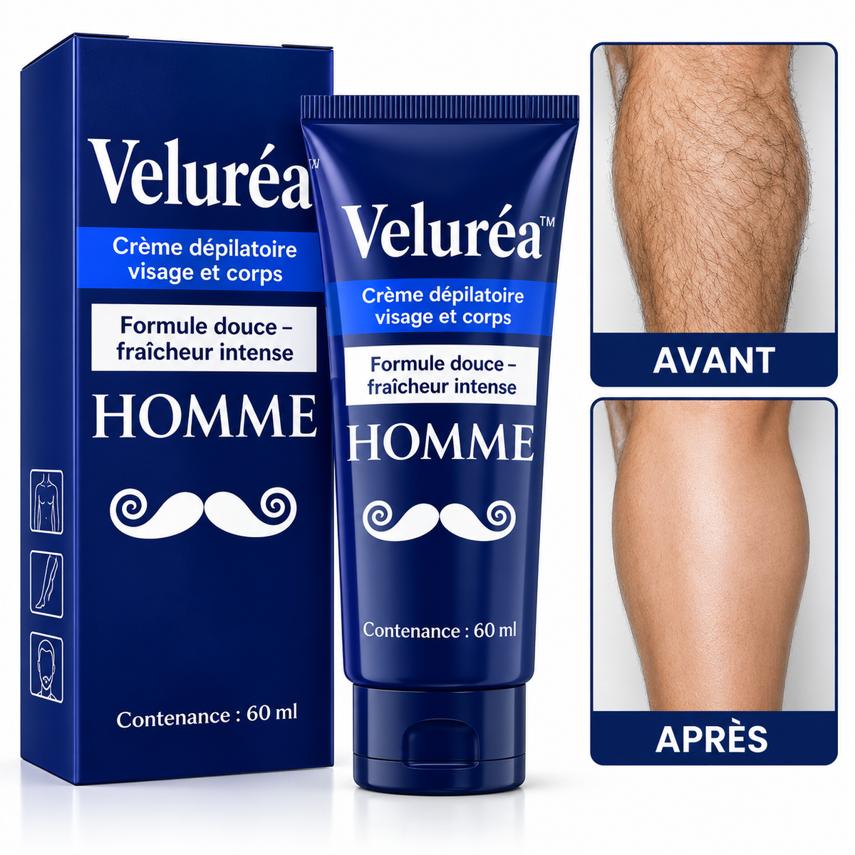 Veluréa™ Crème Dépilatoire Visage & Corps | Éliminez tous vos poils en 3 minutes !